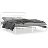 vidaXL Cadre de lit métal avec tête de lit blanc 193x203 cm