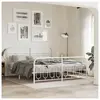 vidaXL Cadre de lit métal avec tête de lit/pied de lit blanc 183x213cm