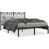 vidaXL Cadre de lit métal avec tête de lit noir 135x190 cm