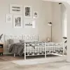 vidaXL Cadre de lit métal avec tête de lit/pied de lit blanc 183x213cm