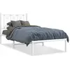 vidaXL Cadre de lit métal avec tête de lit blanc 90x200 cm