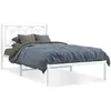 vidaXL Cadre de lit métal avec tête de lit blanc 107x203 cm
