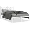 vidaXL Cadre de lit métal avec tête de lit blanc 135x190 cm
