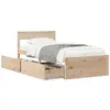 vidaXL Cadre de lit avec tiroirs 90x190 cm bois de pin massif