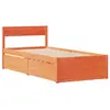 vidaXL Cadre de lit avec tiroirs cire marron 90x190 cm bois pin massif