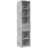vidaXL Buffet haut gris béton 40x42,5x185 cm bois d'ingénierie