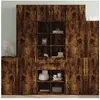 vidaXL Buffet haut chêne fumé 70x42,5x185 cm bois d'ingénierie