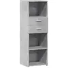 vidaXL Buffet haut gris béton 40x42,5x124 cm bois d'ingénierie