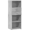 vidaXL Buffet haut gris béton 45x42,5x124 cm bois d'ingénierie