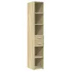 vidaXL Buffet haut chêne sonoma 30x42,5x185 cm bois d'ingénierie