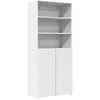 vidaXL Buffet haut blanc 80x42,5x185 cm bois d'ingénierie