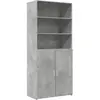 vidaXL Buffet haut gris béton 80x42,5x185 cm bois d'ingénierie