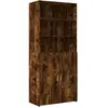 vidaXL Buffet haut chêne fumé 80x42,5x185 cm bois d'ingénierie