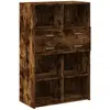 vidaXL Buffet haut chêne fumé 80x42,5x124 cm bois d'ingénierie