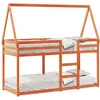 vidaXL Lit superposé avec toit cire marron 80x200cm bois massif de pin