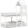 vidaXL Lit superposé avec toit blanc 80x200 cm bois massif de pin