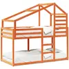 vidaXL Lit superposé avec toit cire marron 90x200cm bois de pin massif