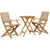 vidaXL Ensemble de bistro 3 pcs taupe tissu et bois massif