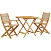 vidaXL Ensemble de bistro 3 pcs beige polypropylène et bois massif