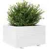 vidaXL Jardinière blanc 80x80x49,5 cm bois de pin massif