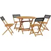 vidaXL Ensemble à manger de jardin 5 pcs résine tressée et bois massif