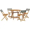 vidaXL Ensemble à manger de jardin 5 pcs résine tressée et bois massif