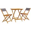 vidaXL Ensemble de bistro 3 pcs anthracite tissu et bois massif