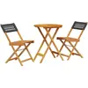 vidaXL Ensemble de bistro 3 pcs noir résine tressée et bois massif