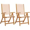 vidaXL Chaises pliables de jardin lot de 2 bois d'acacia et textilène