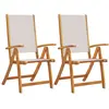 vidaXL Chaises pliables de jardin lot de 2 bois d'acacia et textilène