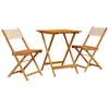 vidaXL Ensemble de bistro 3 pcs beige tissu et bois massif