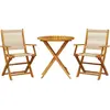 vidaXL Ensemble de bistro 3 pcs beige polypropylène et bois massif