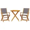 vidaXL Ensemble de bistro 3 pcs anthracite tissu et bois massif