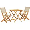 vidaXL Ensemble de bistro 3 pcs beige résine tressée et bois massif
