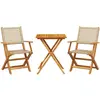 vidaXL Ensemble de bistro 3 pcs beige résine tressée et bois massif