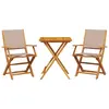 vidaXL Ensemble de bistro 3 pcs taupe tissu et bois massif