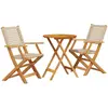 vidaXL Ensemble de bistro 3 pcs beige résine tressée et bois massif