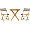 vidaXL Ensemble de bistro 3 pcs gris polypropylène et bois massif