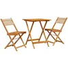 vidaXL Ensemble de bistro 3 pcs beige polypropylène et bois massif
