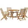 vidaXL Ensemble à manger de jardin 5 pcs résine tressée et bois massif