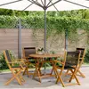 vidaXL Ensemble à manger de jardin 5pcs noir polypropylène bois massif