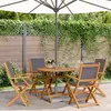vidaXL Ensemble à manger de jardin 5 pcs anthracite tissu bois massif