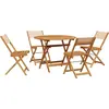 vidaXL Ensemble à manger de jardin 5 pcs beige tissu et bois massif