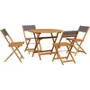 vidaXL Ensemble à manger de jardin 5 pcs anthracite tissu bois massif