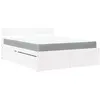 vidaXL Lit avec tiroirs et matelas blanc 140x200 cm bois massif de pin