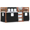 vidaXL Lit superposé avec rideaux blanc/noir 90x200 cm bois pin massif