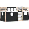 vidaXL Lit superposé avec rideaux blanc/noir 80x200 cm bois pin massif