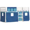 vidaXL Lit superposé avec rideaux bleu 80x200 cm bois pin massif