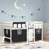 vidaXL Lit mezzanine enfants et rideaux blanc/noir 90x190cm pin massif