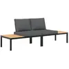 vidaXL Salon de jardin 2 pcs avec coussins noir aluminium